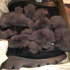 Uggs. Brand new w/ box. Grey fur/grey suede